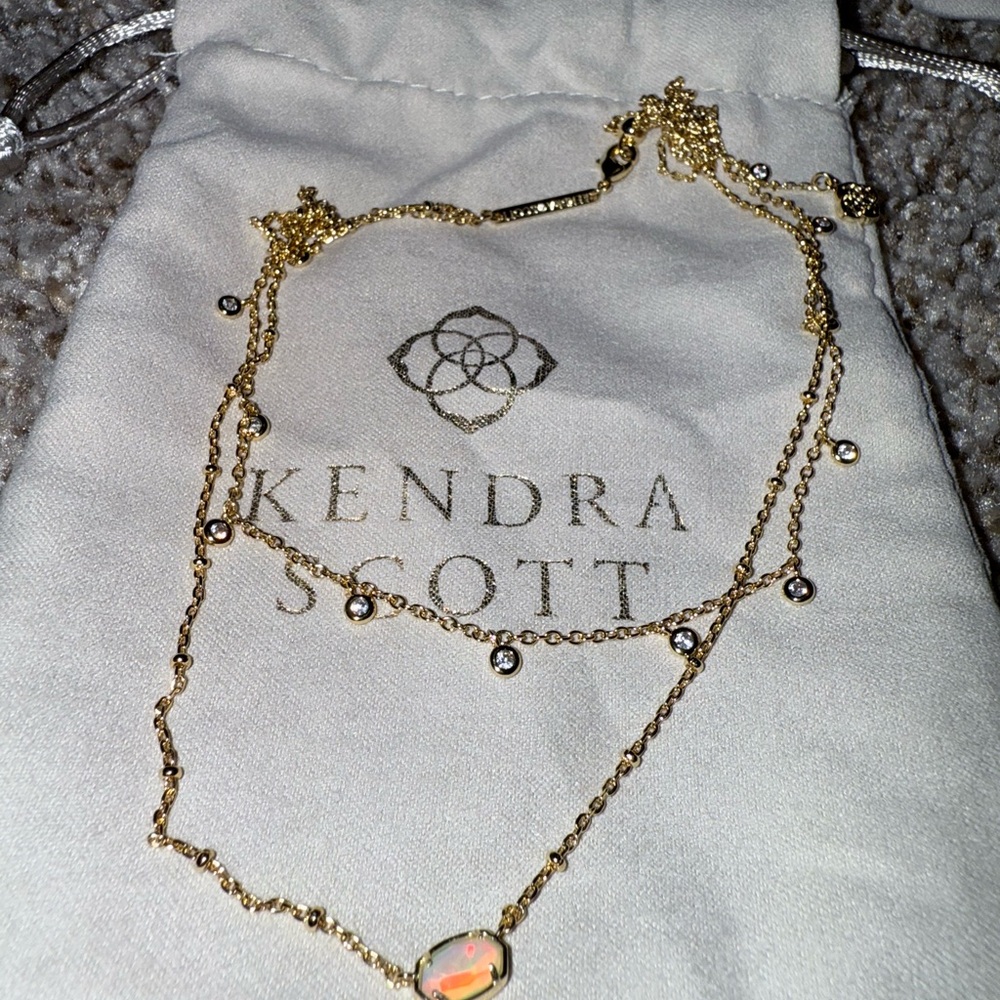 Kendra Scott Emilie Gold Necklace with Iridescent Pendant